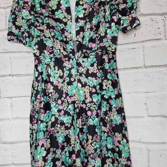 ASOS Design Womens Multicolor Puff Sleeves Floral Print Midi Tea Dress Size 10 - Picture 10 of 16